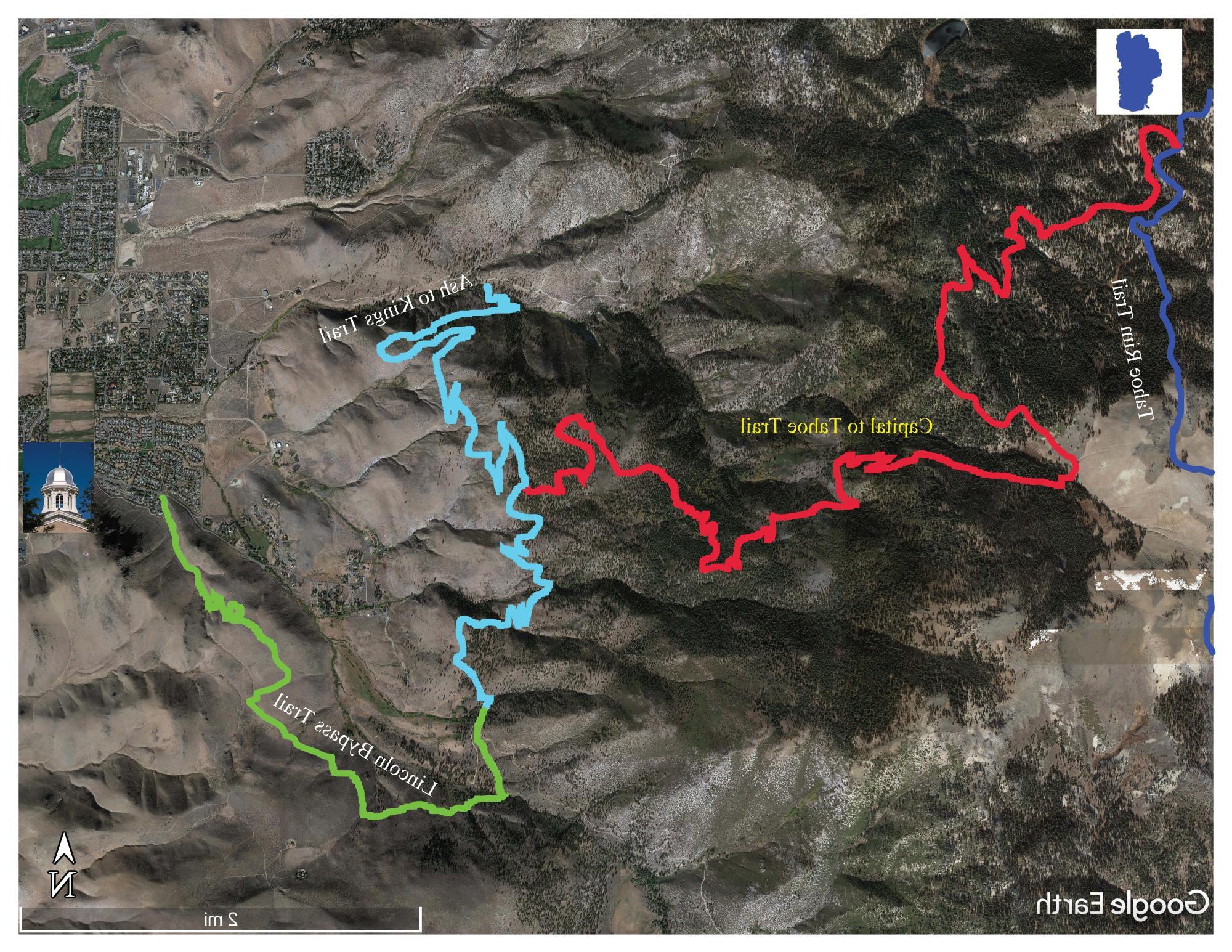 Capital to Tahoe visual map